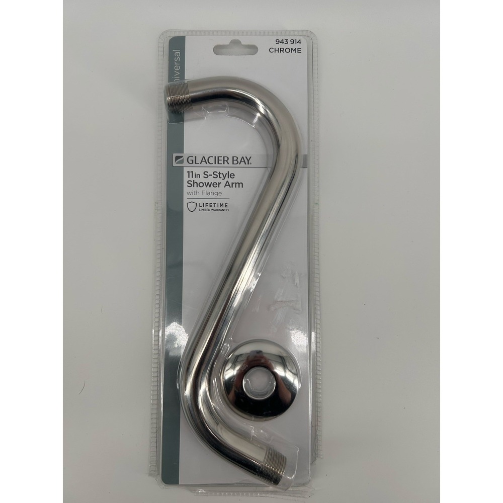 Glacier Bay S-Style 11" Shower Arm & FLANGE Chrome